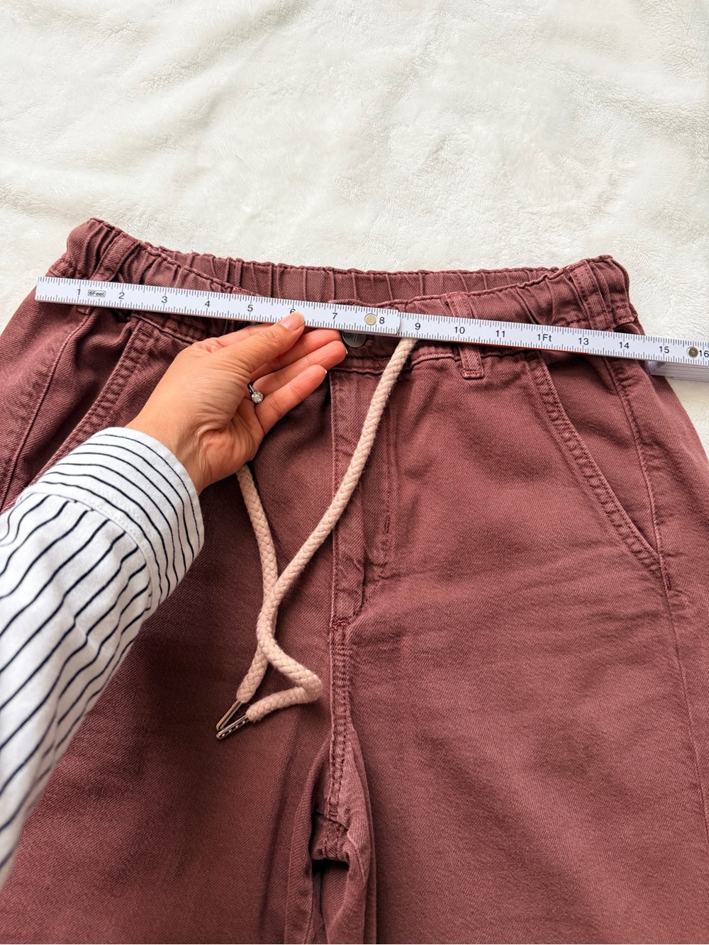 Pilcro Wide-Leg Drawstring Pants in Plum/brown - Picture 9 of 12